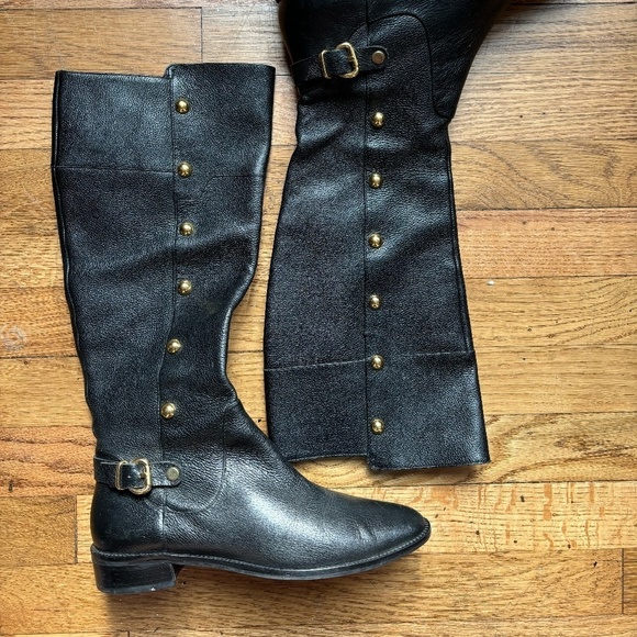 Michael Korn Leather Riding Boots with Gold Accents Size 7 - Picture 4 of 8